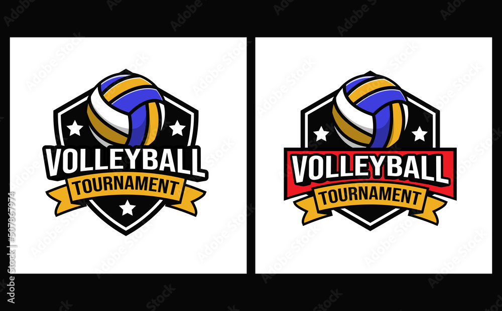 volleyball championship logo template volleyball club logo design with ...