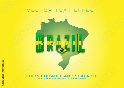 Brazil Flag Editable Text Effect photo