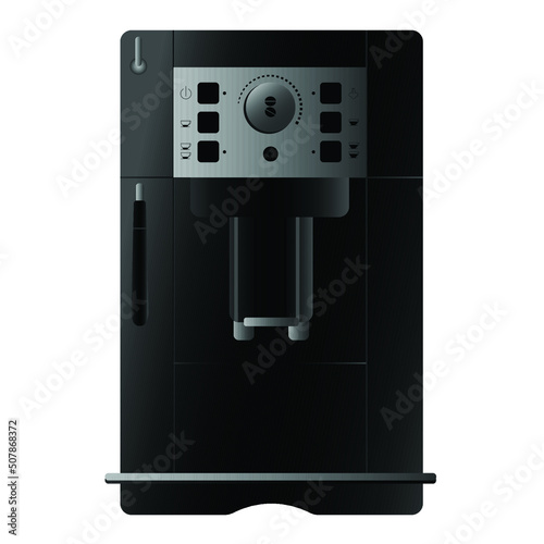 Realistic coffee machine on white background vector illustration of flat