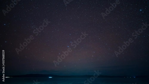 million startrails on a dark sky , nightscape near seascape , Lockdown, Lockdown.