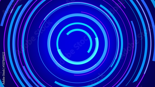 Abstract circle blue future technology background.