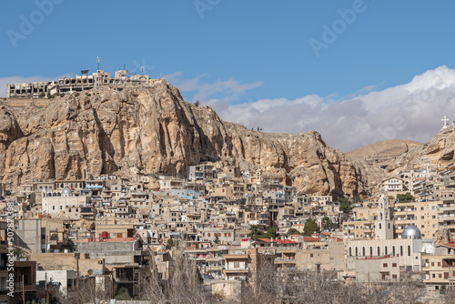 The town of Maaloula located in south Syria was built into the ragged mountainside. photo