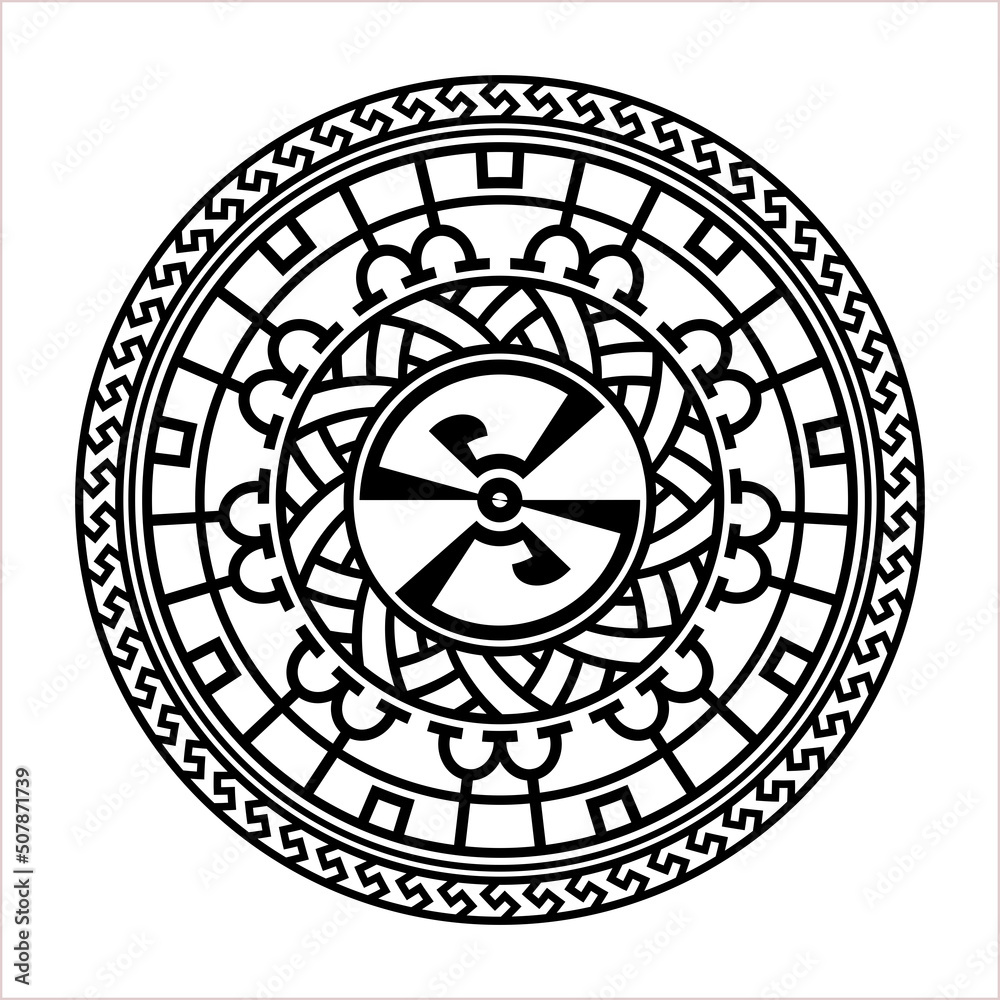 Polynesian Style Circular Shape Tattoo M_2203021 Polynesian Style Circular Shape Tattoo M_2203021