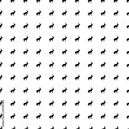 Square seamless background pattern from black hare symbols. The pattern is evenly filled. Vector illustration on white background