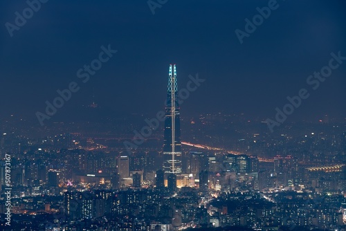 Cityscape of Seoul city from top of mountain, South Korea © sleg21
