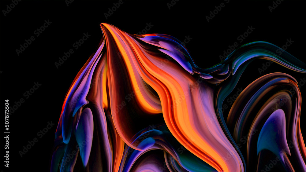 Fototapeta premium Color abstract illustration made of purple colored oil paint on background, Luxury abstract for a mobile screen concept, phone desktop and wallpaper, background, background 3d render,