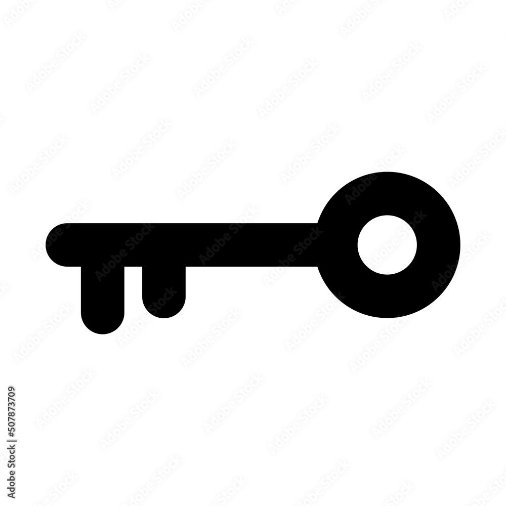 Key icon. Black silhouette. Side view. Vector simple flat graphic illustration. Isolated object on a white background. Isolate. Key icon. Black silhouette. Side view. Vector simple flat graphic illustration. Isolated object on a white background. Isolate.