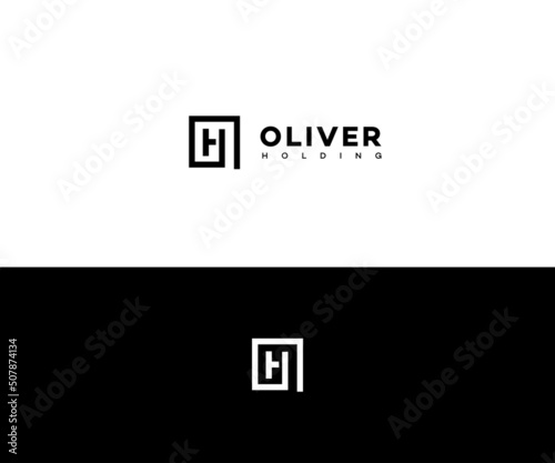 OH, HO Letter Logo Design vector Template	