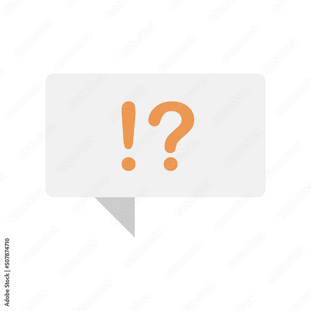 Speech box with exclamatory and question mark semi flat color vector object. Full sized item on white. Emotional message simple cartoon style illustration for web graphic design and animation Speech box with exclamatory and question mark semi flat color vector object. Full sized item on white. Emotional message simple cartoon style illustration for web graphic design and animation