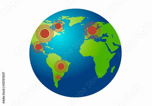 spread of 2022 hepatitis of unknown orgin in children, vector, illustration