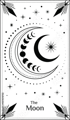 Tarot cards, magic symbols, vector, fortune telling cards, poster, mystical cards.