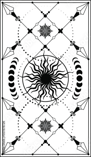 Tarot cards, magic symbols, vector, fortune telling cards, poster, mystical cards.