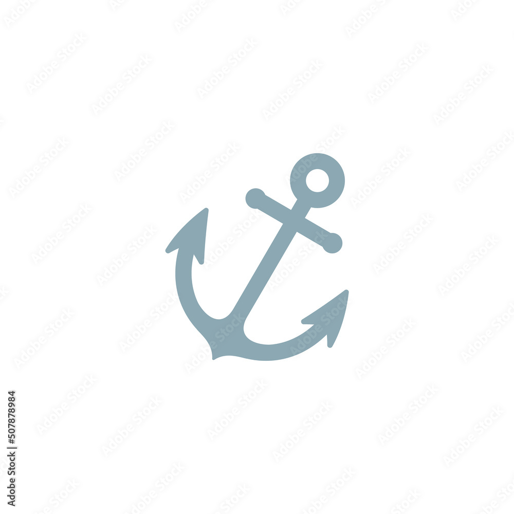 Anchor on a white background, vector flat illustration.