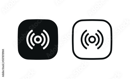 wireless Network signal icon . nfc broadcast internet connection icons