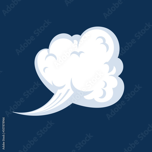 Comic cartoon smoke or cloud, vector speed motion effects