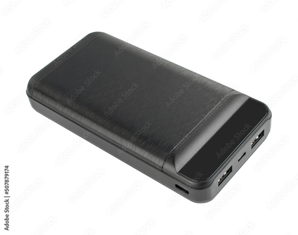 portable charger for phone, gadget for phone tablet, on white background portable charger for phone, gadget for phone tablet, on white background