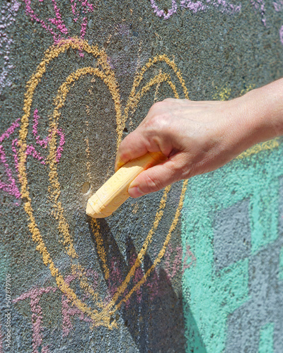 Photography Chalk drawings in Nathan Phillips Square, Toronto, Canada