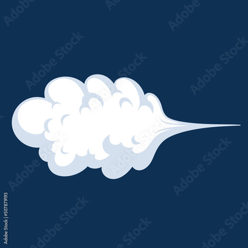 Comic cartoon smoke or cloud, vector speed motion effects