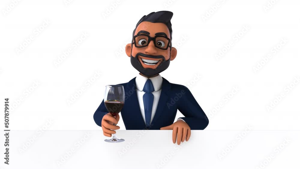 Fun 3D cartoon animation of an indian businessman with alpha .. Fun 3D cartoon animation of an indian businessman with alpha ..