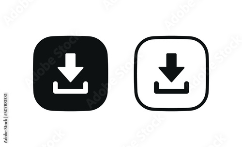 download icon, download button, import arrow down sign in filled, thin line, outline and stroke style for apps and website	