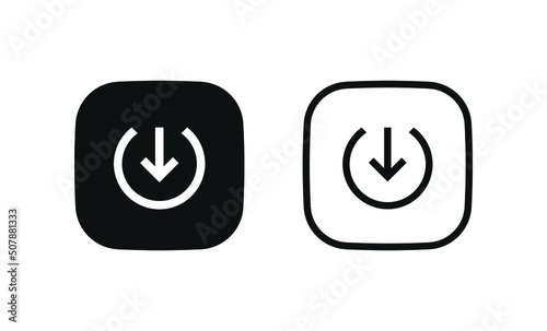 download icon, download button, import arrow down sign in filled, thin line, outline and stroke style for apps and website