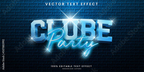 Clube party editable text effect 