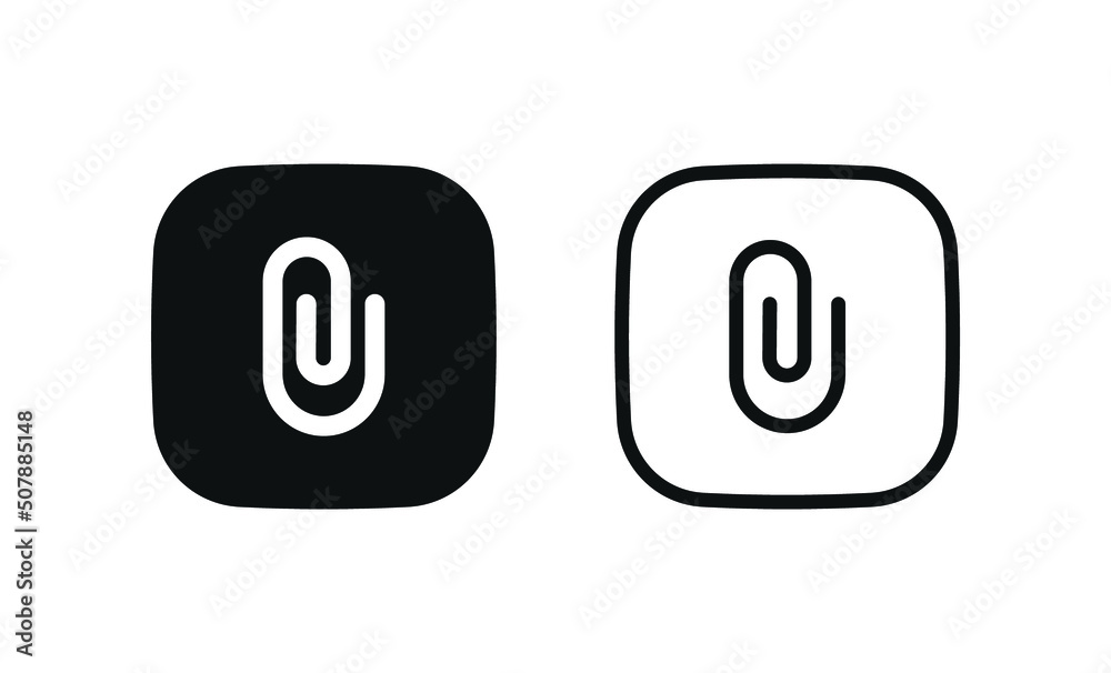 attach link file icon, internet url symbol connect button. office paper clip icons symbol - attachment document button