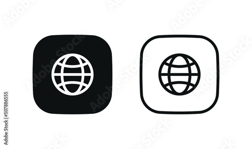 world web icon www earth globe icons . website icon for contact icons - square button