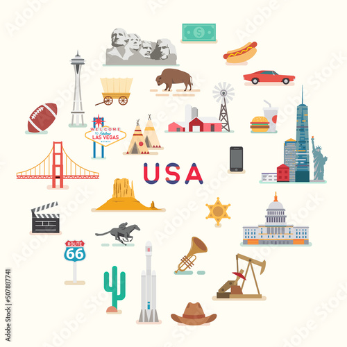 USA. Famous places and landmarks.