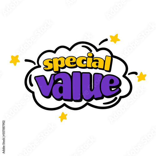 Sticker special value, concept discount