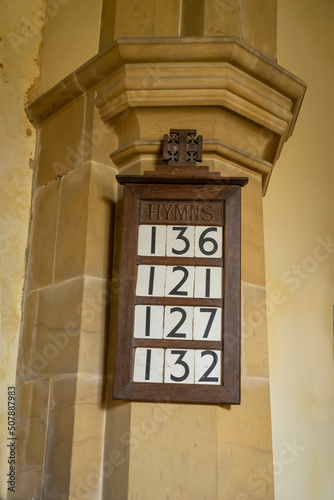 Church hymn number display board