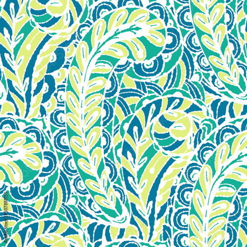 Seamless pattern with multicolor Paisley print.