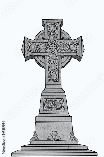ilustración de cruz con filigranas © David