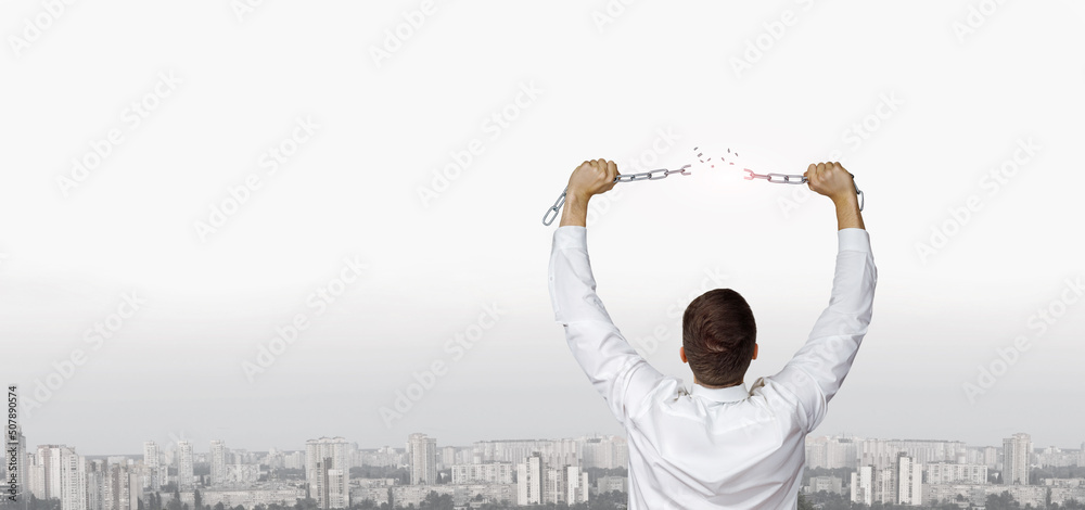 Εκτύπωση καμβά The concept of withdrawal from addiction.