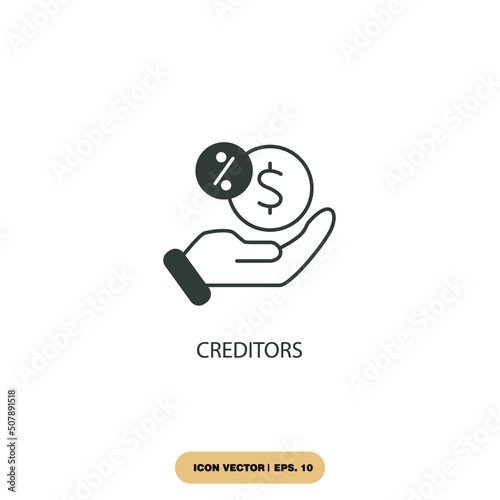 creditors icons  symbol vector elements for infographic web