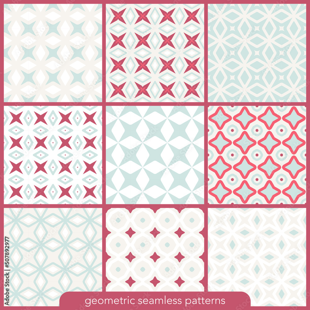 patSet of seamless patterns with kaleidoscope ornamental design patSet of seamless patterns with kaleidoscope ornamental design
