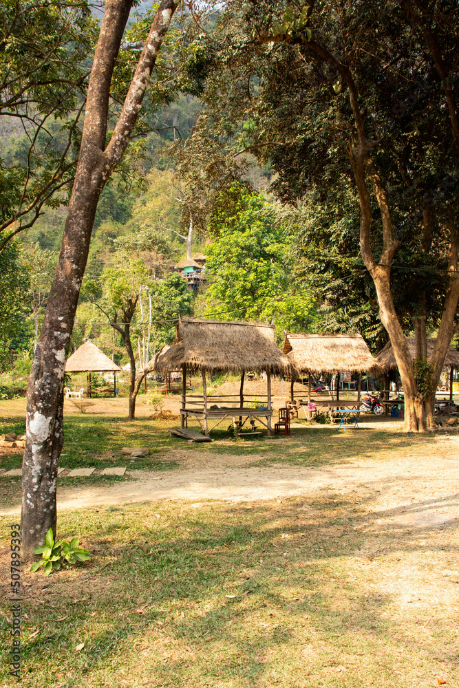 A beautiful panoramic view of Vang Vieng city in Laos. A beautiful panoramic view of Vang Vieng city in Laos.