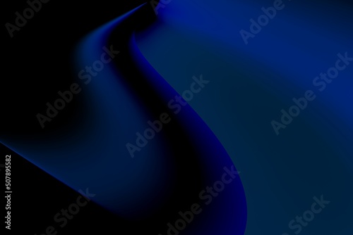Abstract illustration of overlapping different waves, mostly blue in a dark background