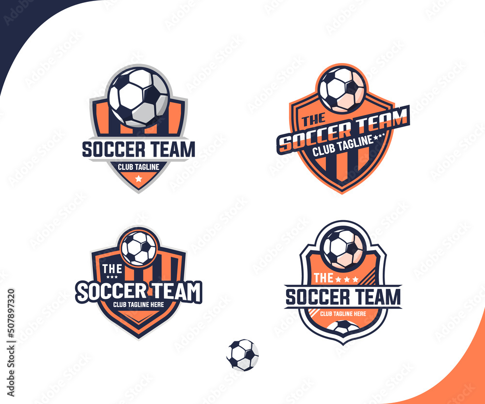 Naklejka premium Soccer vector logo design collection