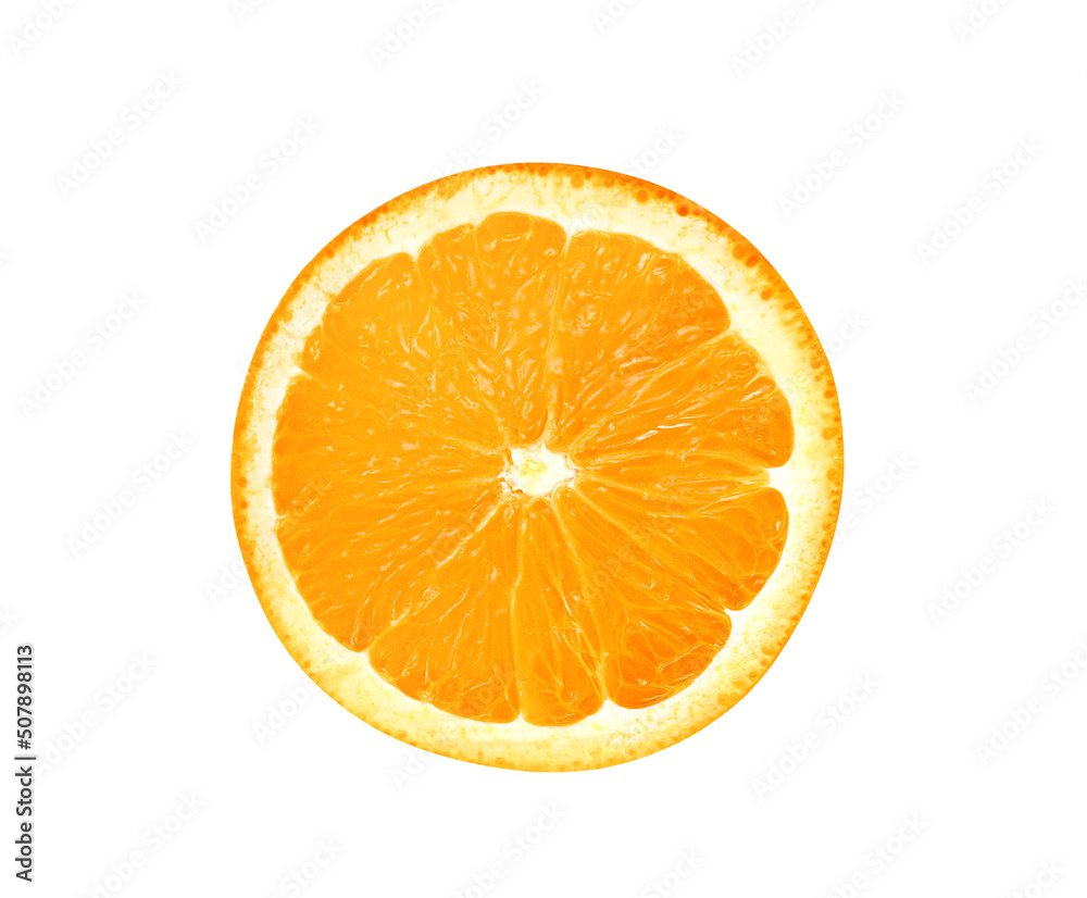 Sliced of orange isolated on white background. Sliced of orange isolated on white background.