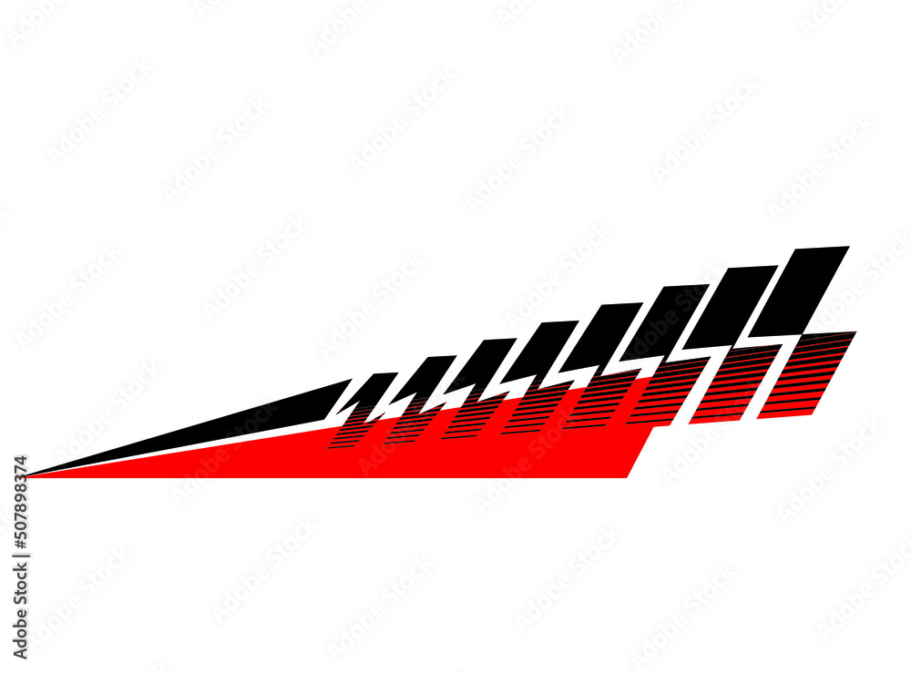 Vector stripe on a sports car. Vehicle sticker. Striped pattern. Vector striped background