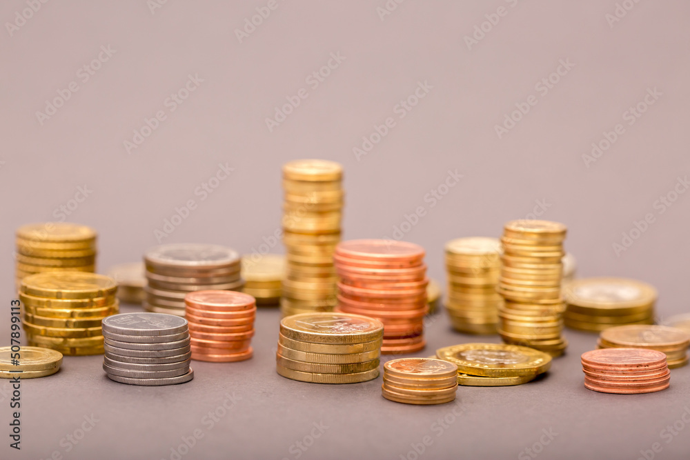 Money US dollars and Euro Coins, different monetary coins, a lot of different money finance banknotes of different countries Money US dollars and Euro Coins, different monetary coins, a lot of different money finance banknotes of different countries