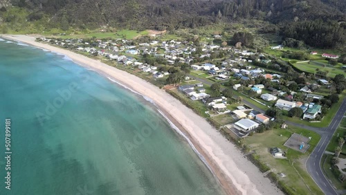 Aerial View of Taupo Bay in New Zealand's Bay of Plenty