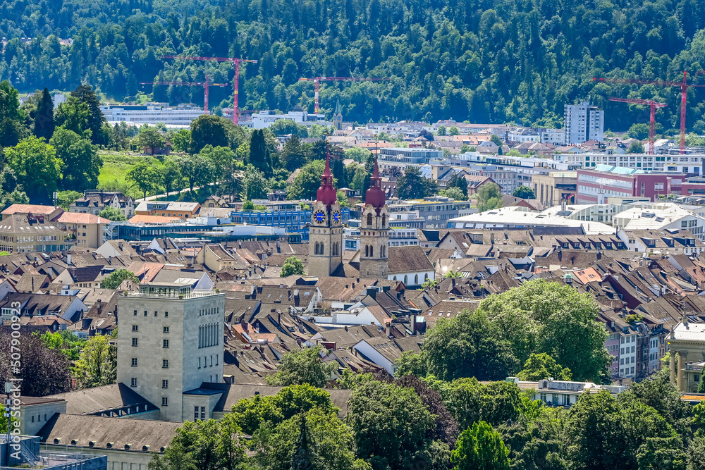 Winterthur, Stadt, Altstadt, Goldenberg, Stadtkirche, Sommer, Spazierweg, Aussichtspunkt, Schweiz