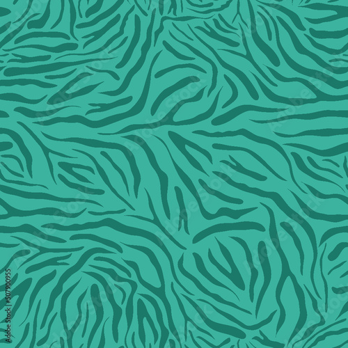 Blue Abstract Zebra Skin Animal Print Seamless Repeat Design