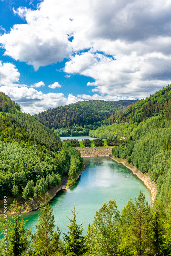 Wanderung rund um die Talsperre Leibis-Lichte bei Oberweißbach - Thüringen - Deutschland Wanderung rund um die Talsperre Leibis-Lichte bei Oberweißbach - Thüringen - Deutschland