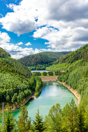 Wanderung rund um die Talsperre Leibis-Lichte bei Oberwei  bach - Th  ringen - Deutschland