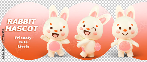 Rabbit cute character mascot 3D