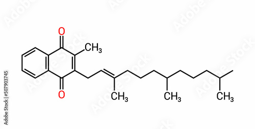 chemical structure of Vitamin K1 (C31H46O2)