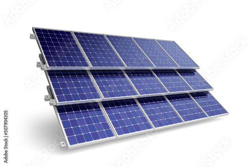 solar panels in 3d render realistic
